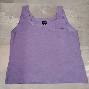 Eileen Fisher 100% merino wool Sleeveless Top. Heathered purple, pink touch. M.
